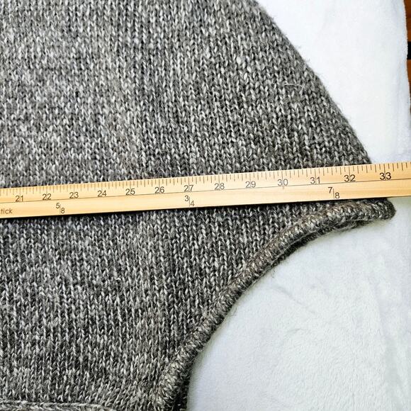 🦃 BCBGirls Gray Thick Sweater Poncho Shaw Turtle Neck Medium Winter Warm Cozy - Picture 11 of 12